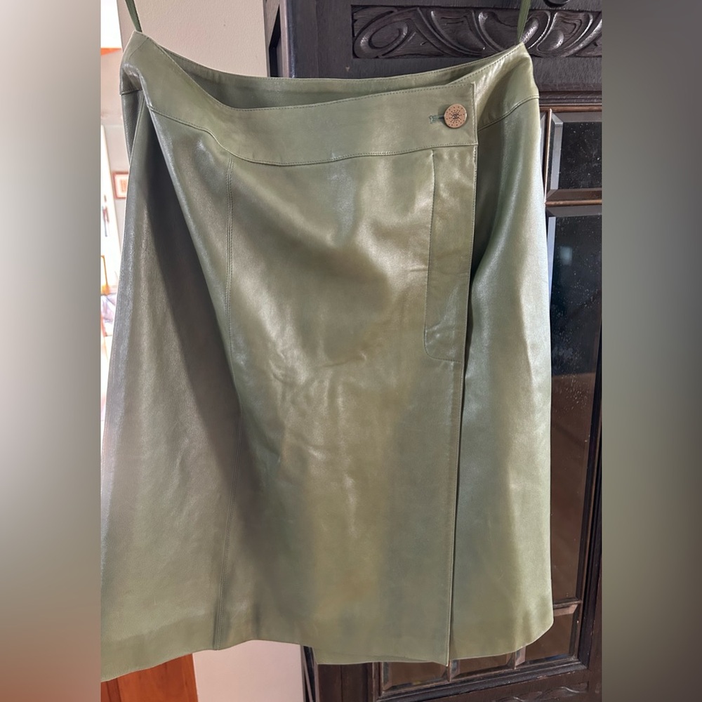 Vintage Chanel RR 40 Leather Wrap Skirt New wo Tags